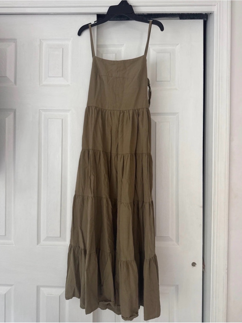 Tiered Maxi Sundress in Olive Green
